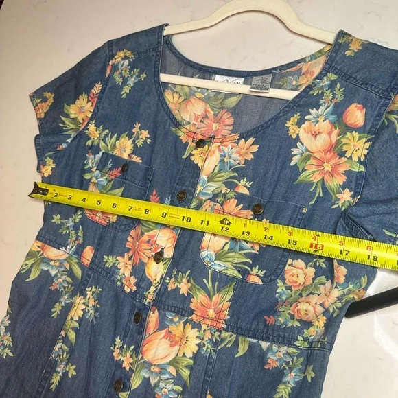 Liz Claiborne Floral Blue Maxi Dress - Picture 4 of 6